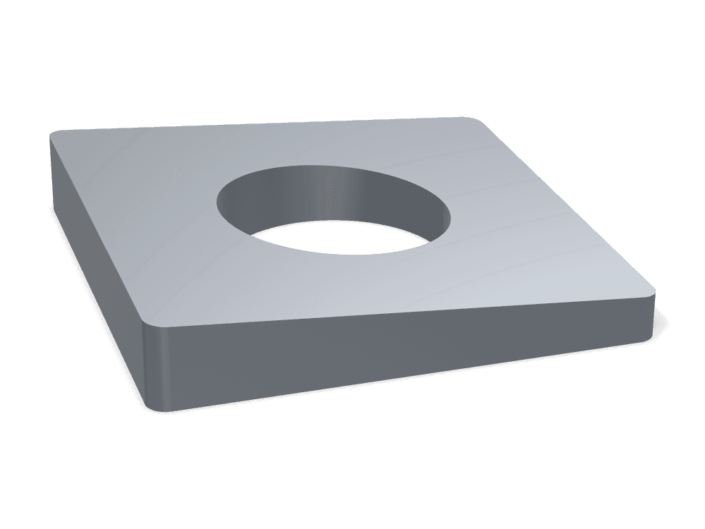 Square Taper Washer for U-Sections DIN 434 – Steel, Plain