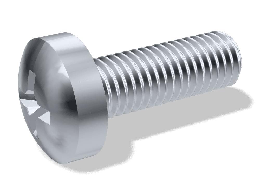 برغي رأس أسطواني مقبب فيليبس DIN 7985 / ISO 7045 – Steel 4.8، Zinc plated