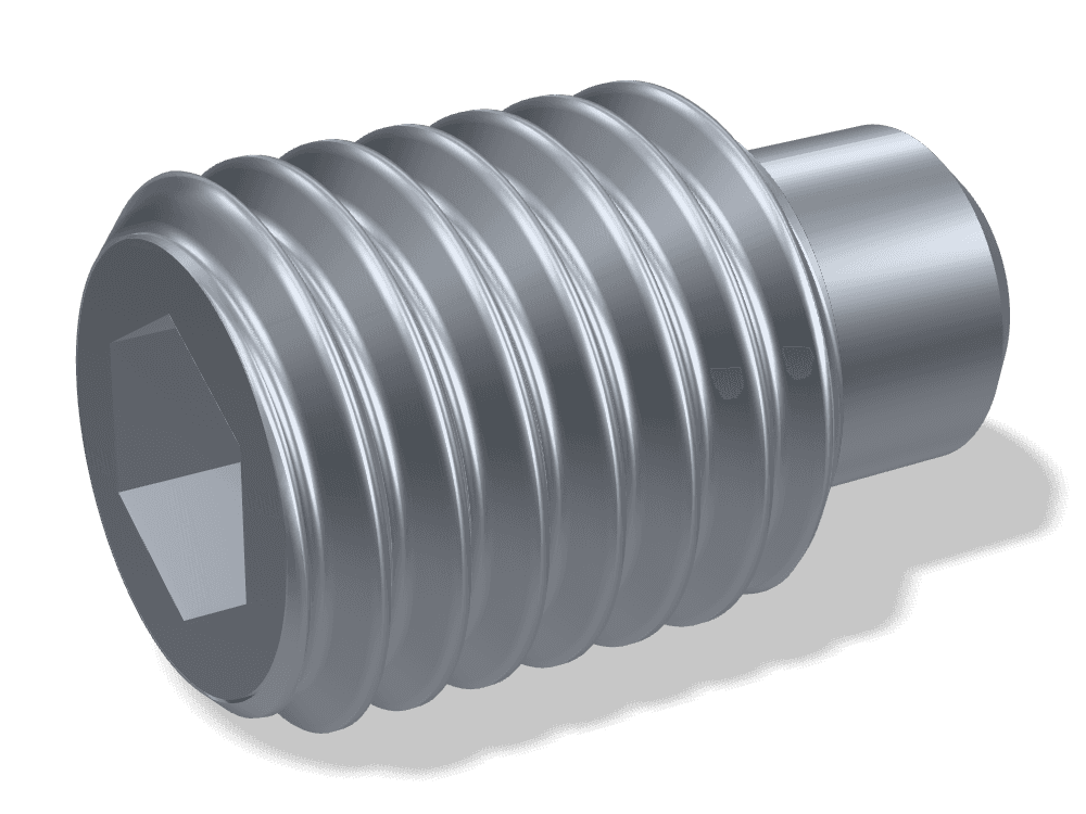 برغي ألن بدون رأس (دودة) – طرف إصبعي DIN 915 / ISO 4028 – Steel 45H، Plain