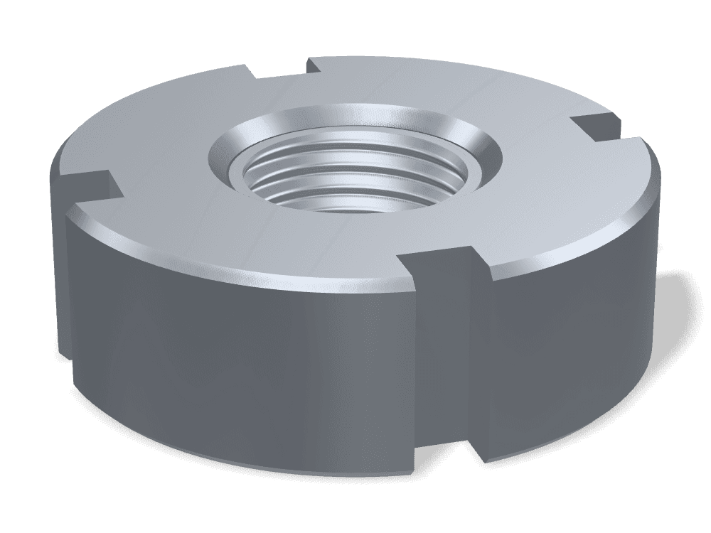 Slotted Round Nut DIN 1804W – Steel 14H, Plain