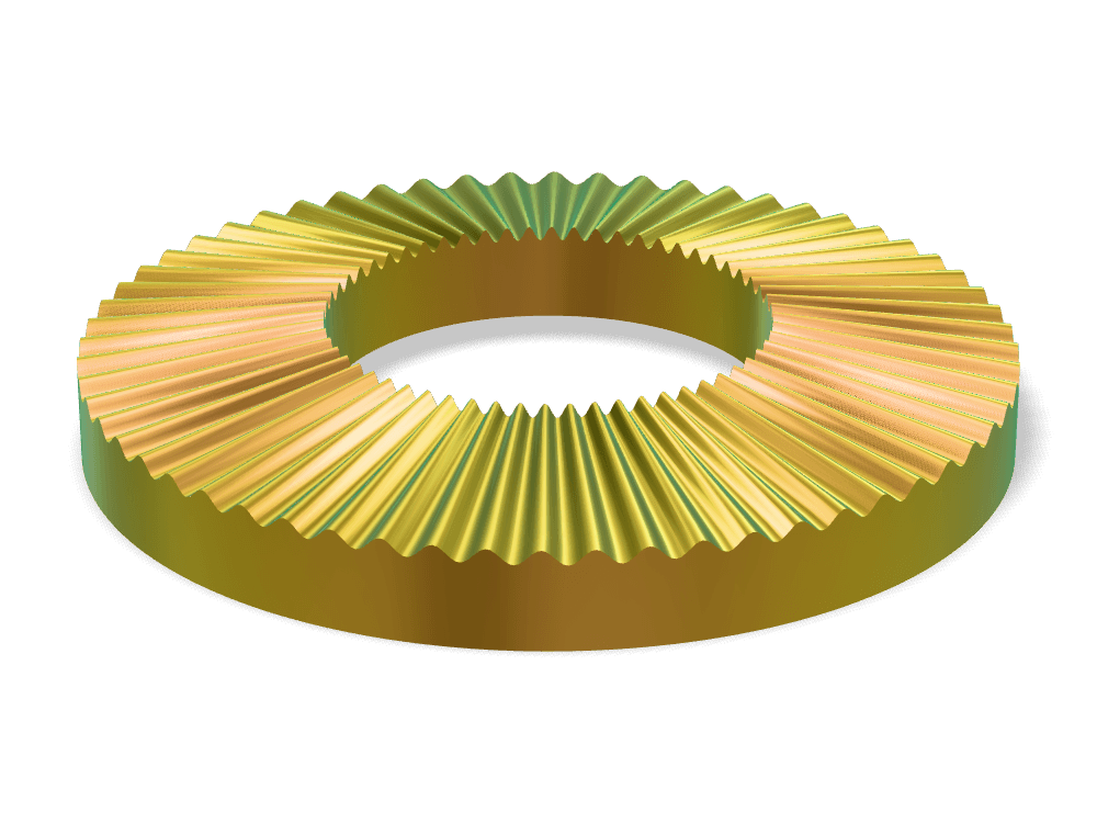 Conical Knurled Spring Washer NFE 25-511 – Steel 430–500 HV, Zinc plated yellow