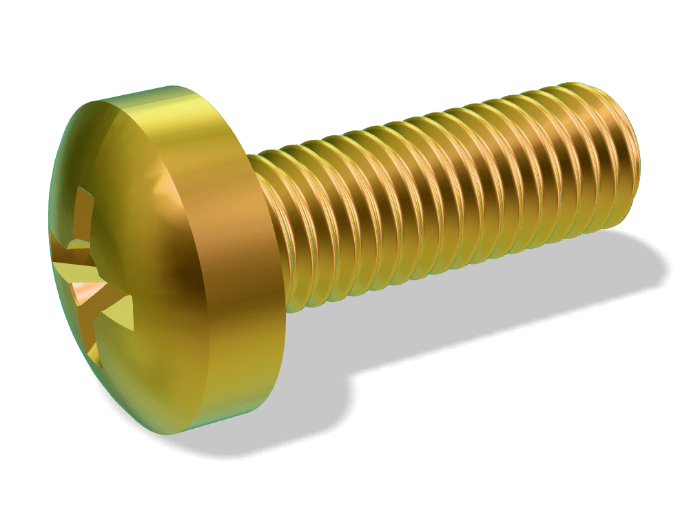 برغي رأس أسطواني مقبب فيليبس DIN 7985 / ISO 7045 – Steel 4.8، Zinc plated yellow