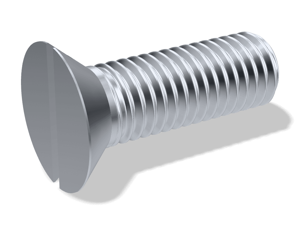 برغي رأس غاطس بشق DIN 963 / ISO 2009 – Steel 4.8، Zinc plated