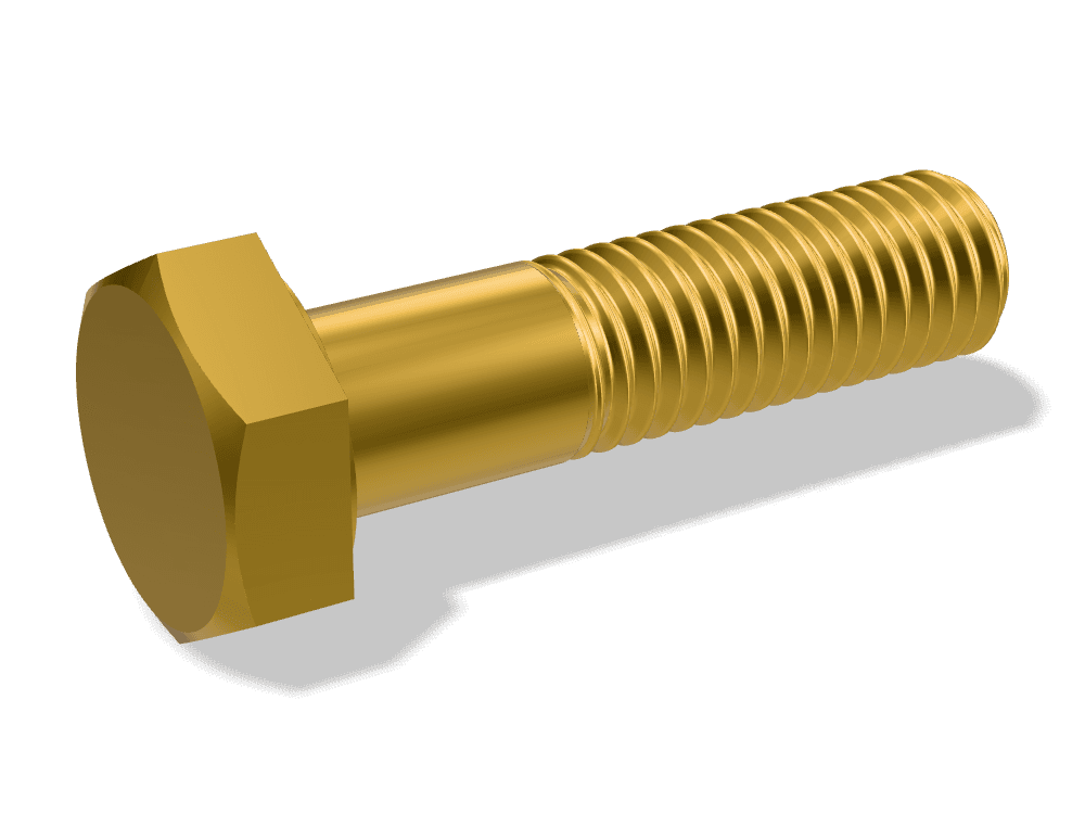 برغي سداسي الرأس نصف سن DIN 931 / ISO 4014 – Brass، Plain