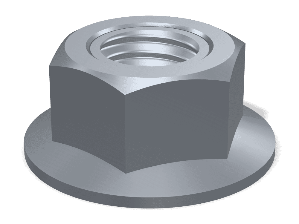 صامولة سداسية بشفة DIN 6923 – Steel 8 (nut)، Plain