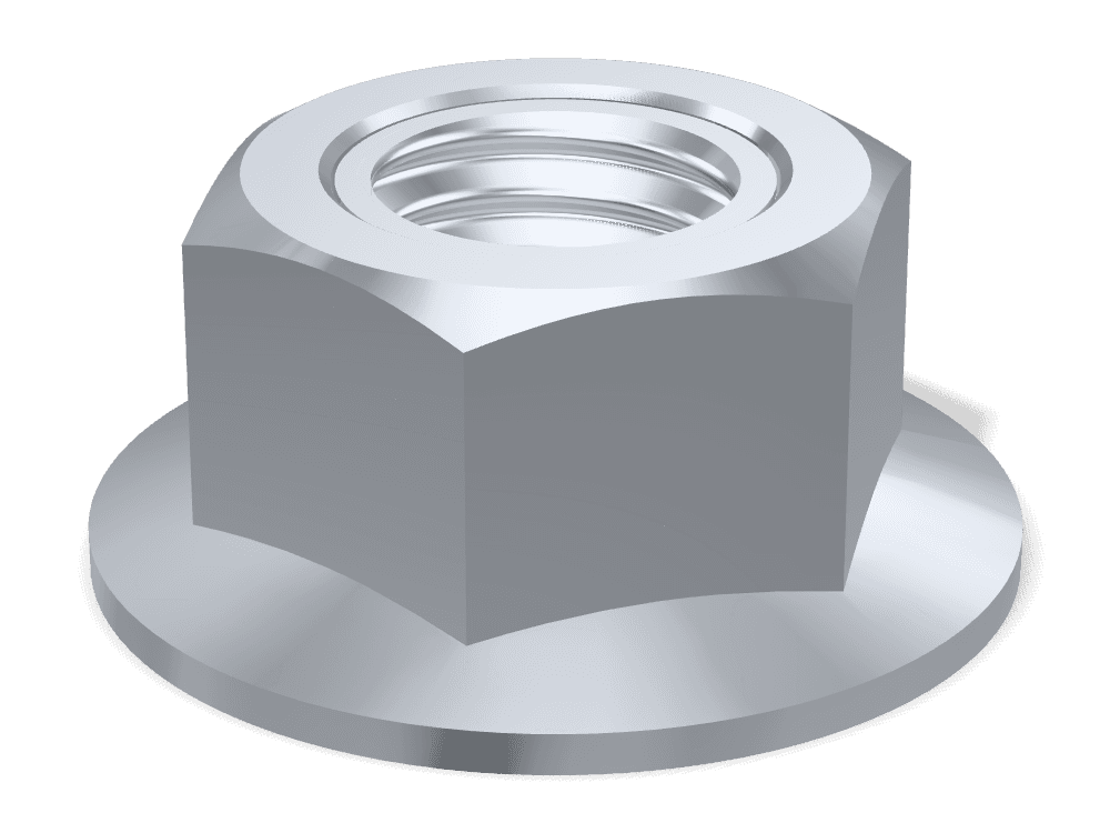 صامولة سداسية بشفة DIN 6923 – Steel 5 (nut)، Zinc plated