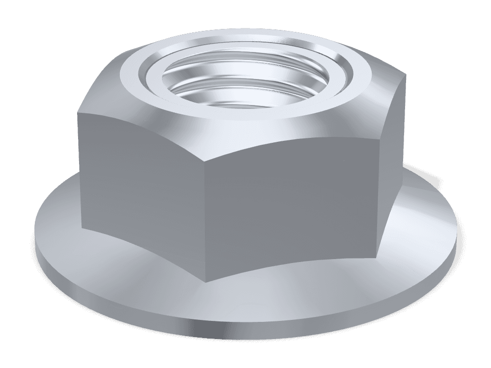 صامولة قفل سداسية بشفة معدنية بالكامل DIN 6927 – Steel 10 (nut)، Zinc plated