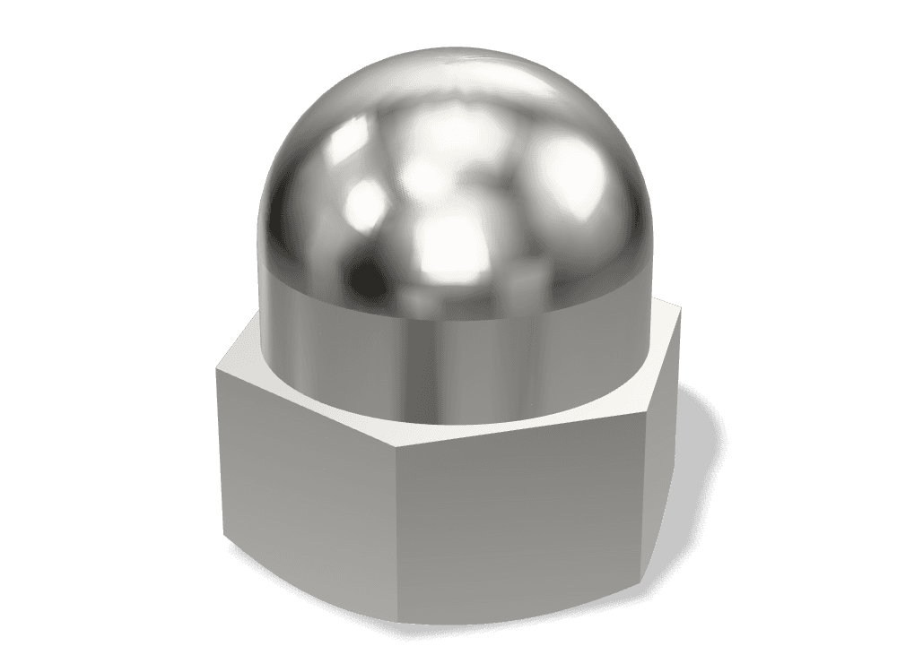 صامولة غطاء سداسية مقببة DIN 1587 – Stainless steel A2، Plain