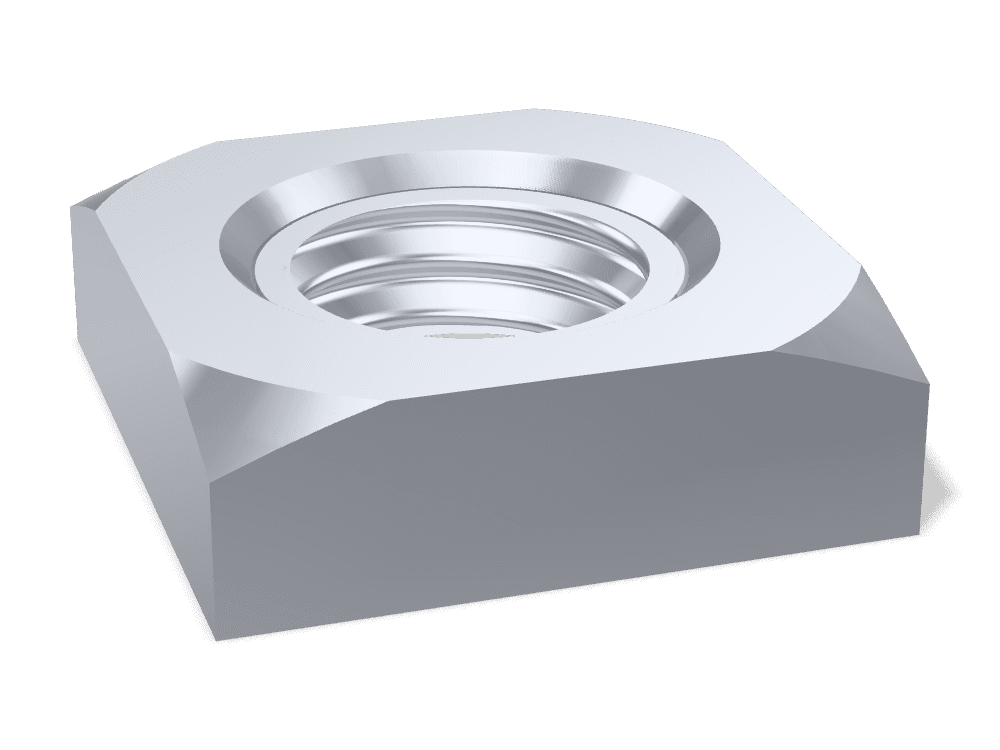 صامولة مربعة رفيعة DIN 562 – Steel 4 (nut)، Zinc plated