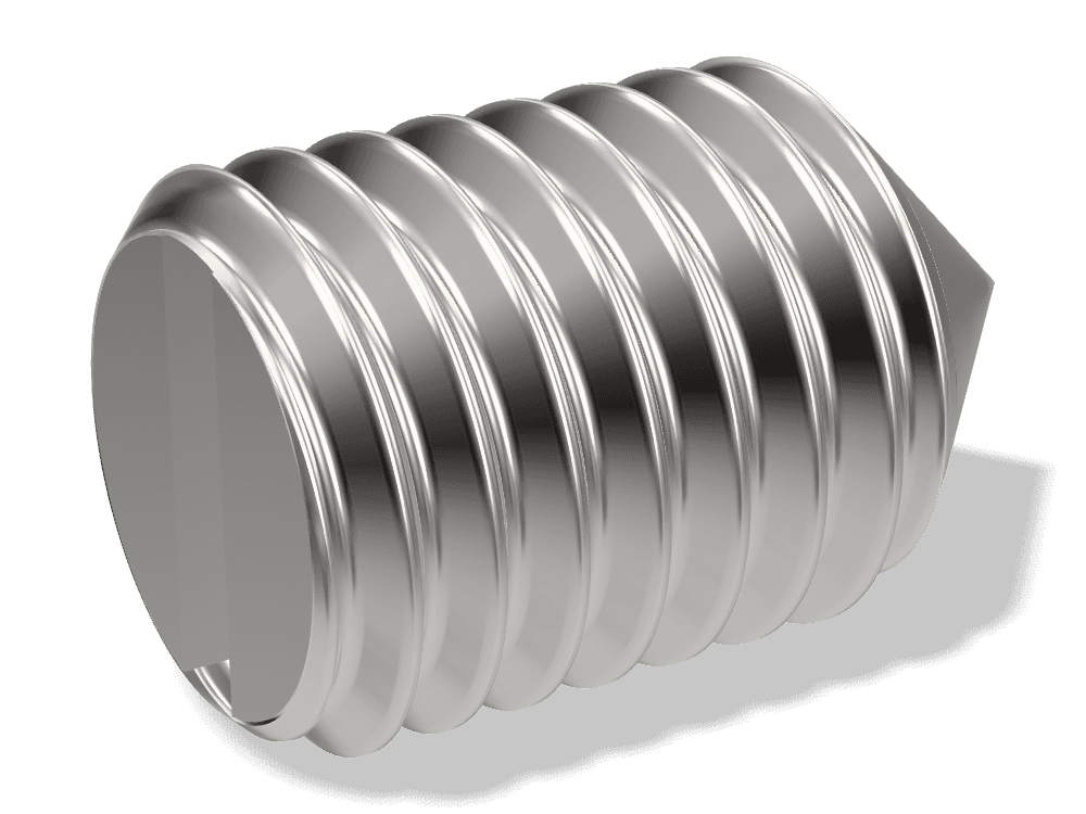 برغي دودة بشق – طرف مخروطي DIN 553 – Stainless steel A2، Plain