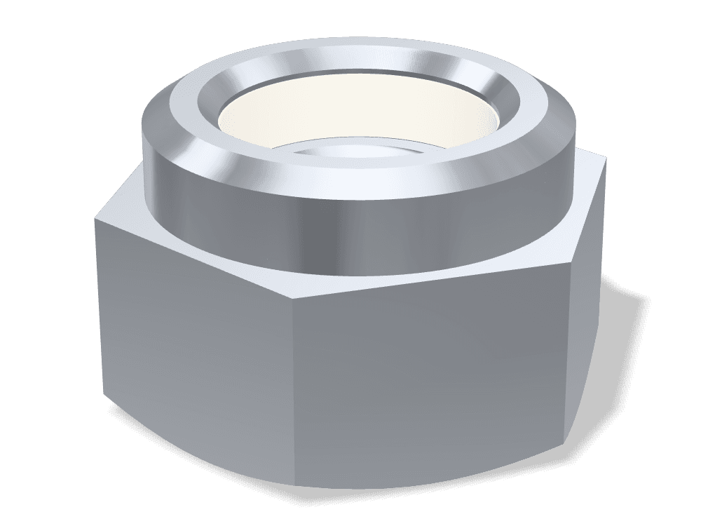 صامولة قفل بحلقة نايلون – عالية DIN 982 – Steel 10 (nut)، Zinc plated