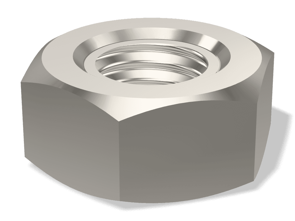 صامولة سداسية DIN 934 / ISO 4032 – Brass، Nickel plated