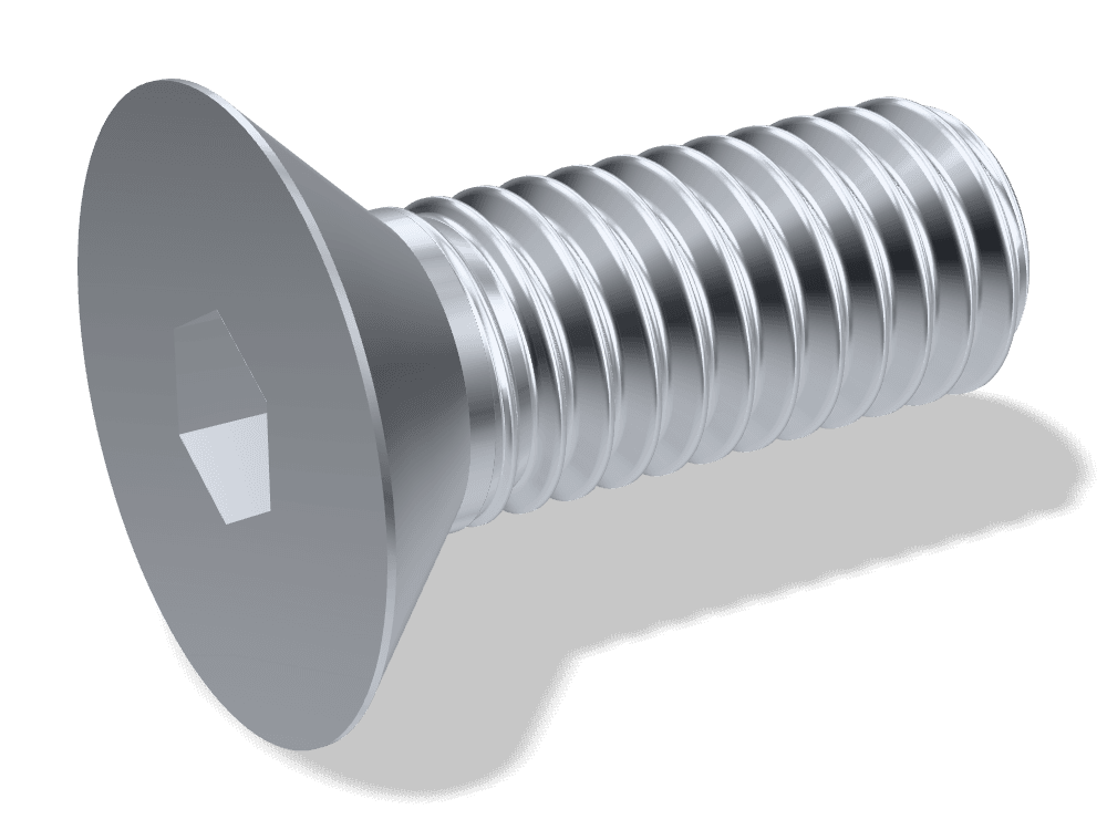 Flat Head Socket Cap Screw ASME B18.3 – Alloy steel (ASTM A574), Zinc plated