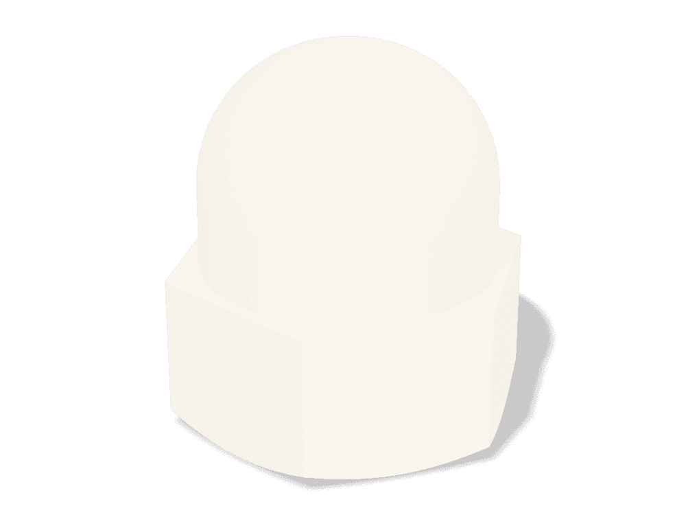 صامولة غطاء سداسية مقببة DIN 1587 – Nylon PA 6.6، Plain