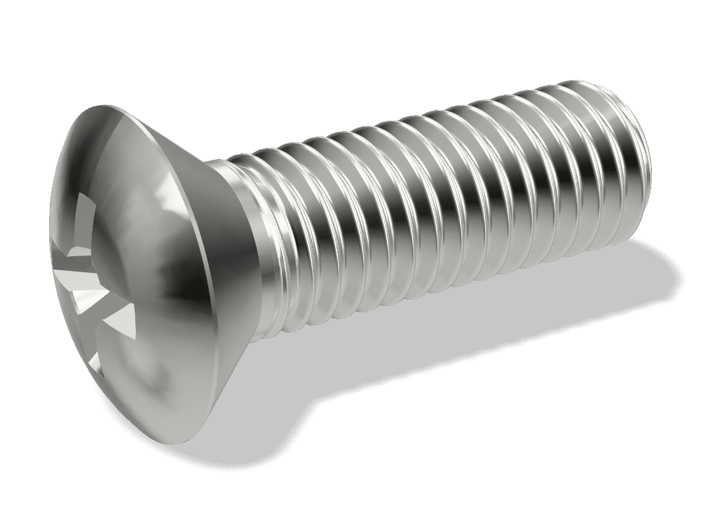 برغي رأس غاطس مقبب فيليبس DIN 966 – Stainless steel A4، Plain