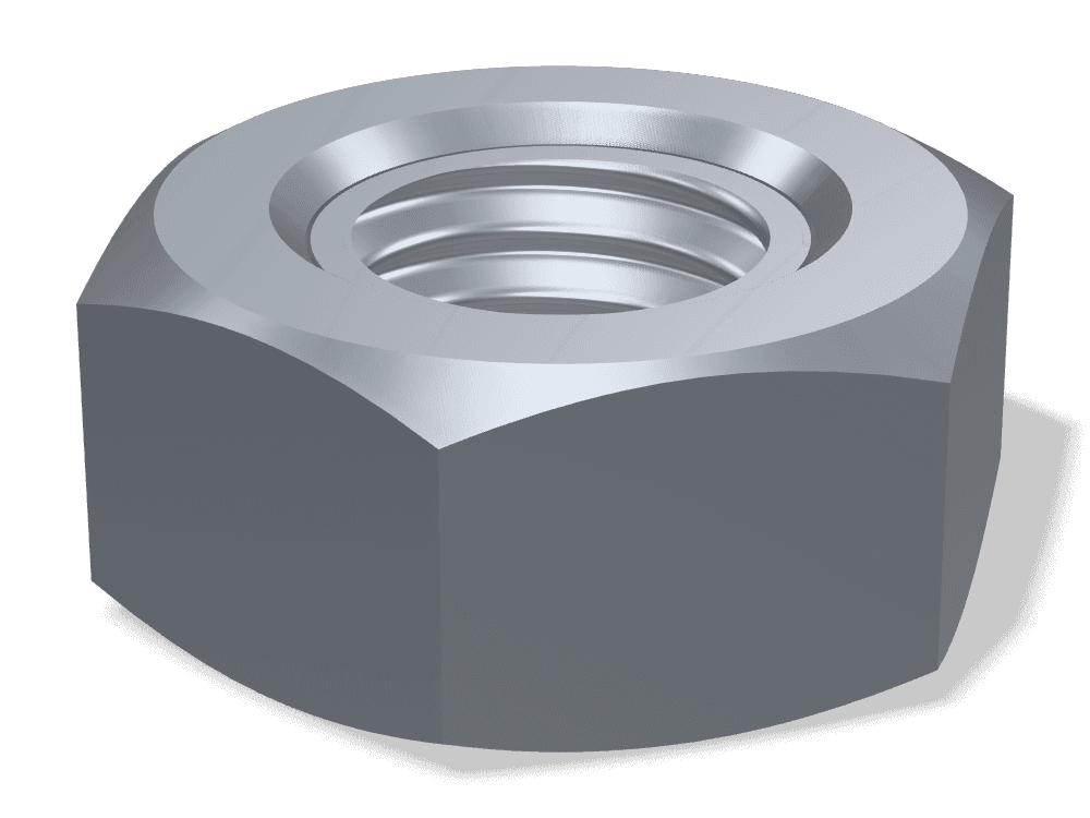 صامولة سداسية DIN 934 / ISO 4032 – Steel 8 (nut)، Plain