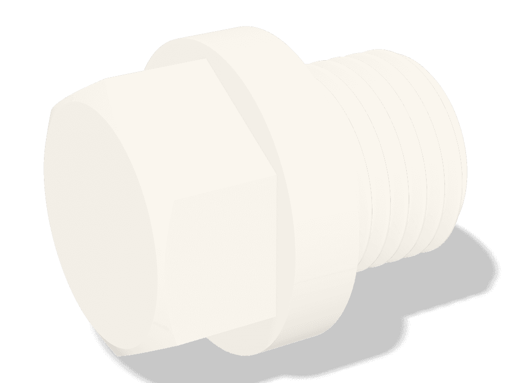 سدادة ملولبة سداسية بطوق DIN 910 – Nylon PA 6.6، Plain