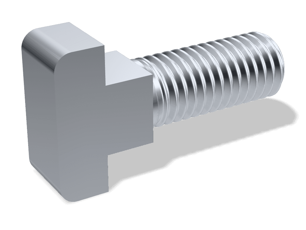 برغي رأس T برقبة مربعة DIN 186 – Steel 4.6، Zinc plated