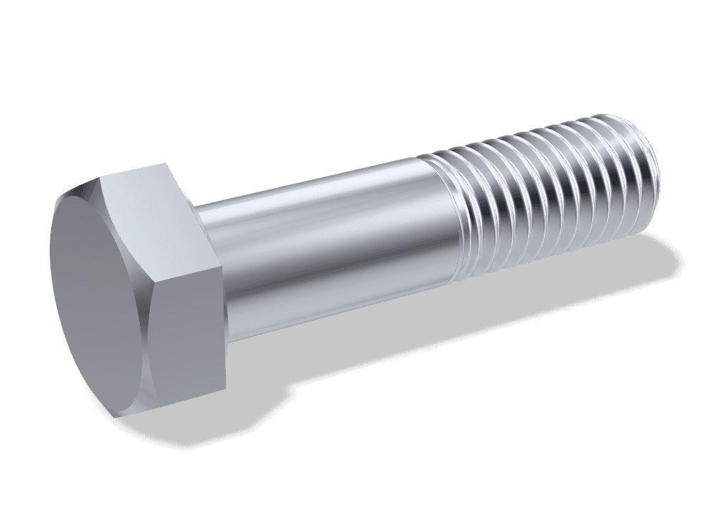 Hex Fit Bolt Long Thread DIN 609 – Steel 8.8, Zinc plated