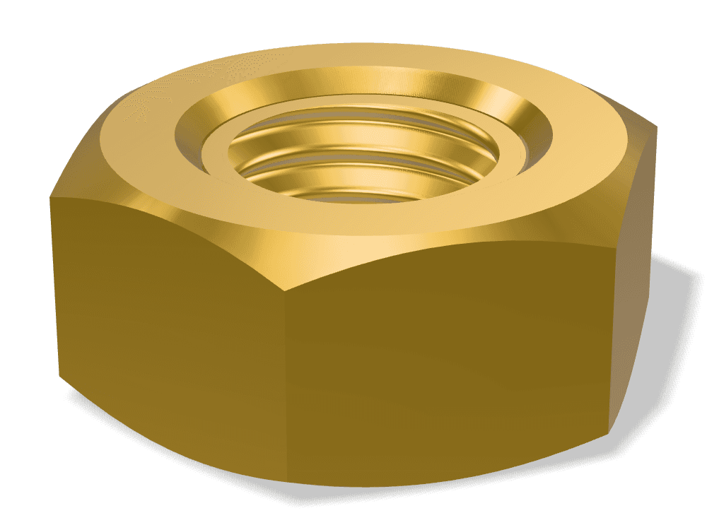 صامولة سداسية DIN 934 / ISO 4032 – Brass، Plain