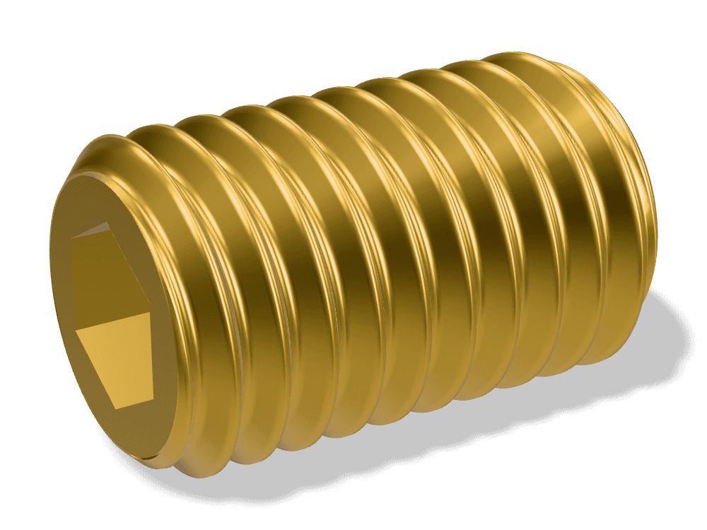 Hex Socket Set Screw Cup Point DIN 916 / ISO 4029 – Brass, Plain