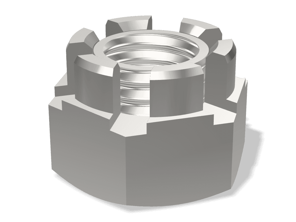 صامولة سداسية قلعة (مشقوقة) DIN 935 – Stainless steel A4، Plain