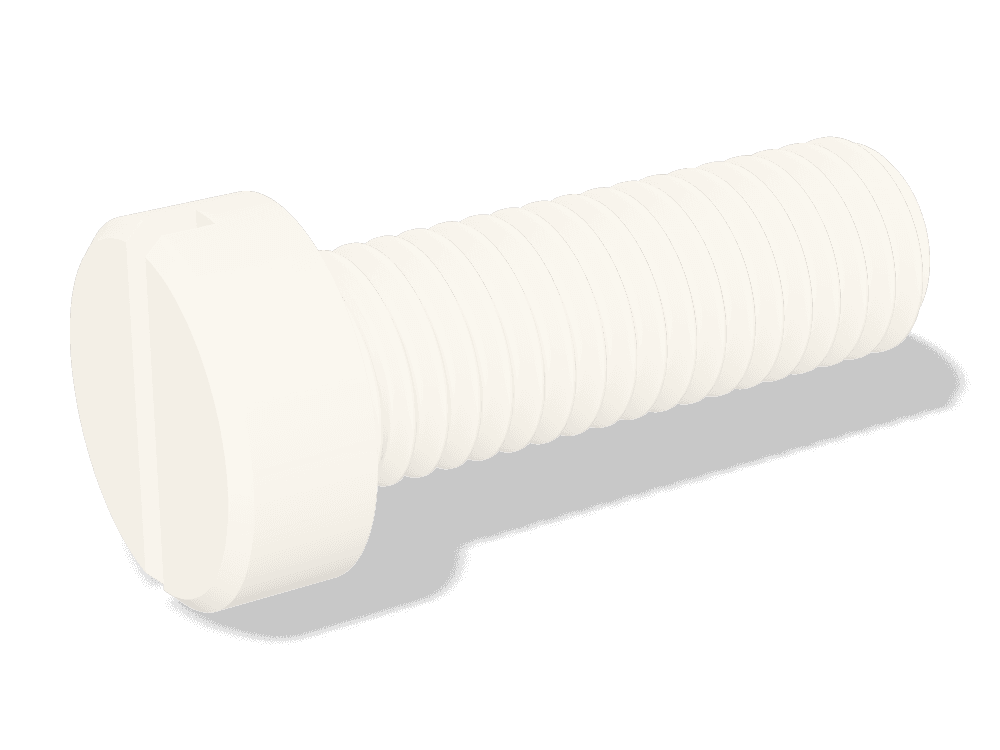 برغي رأس أسطواني بشق DIN 84 / ISO 1207 – Nylon PA 6.6، Plain