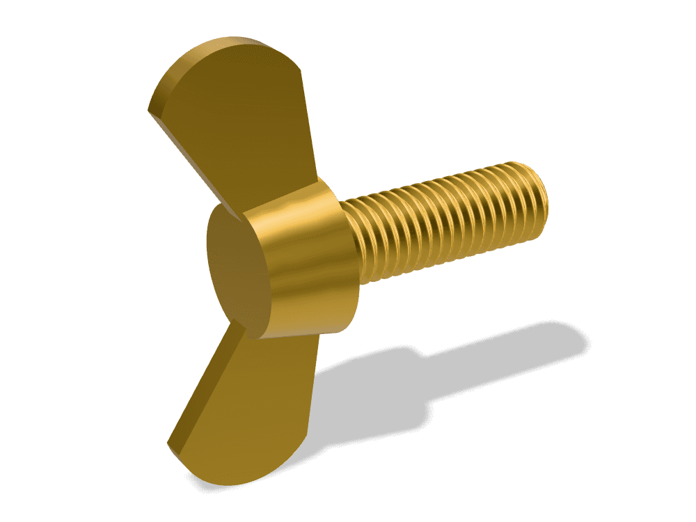 Wing Screw DIN 316 – Brass, Plain