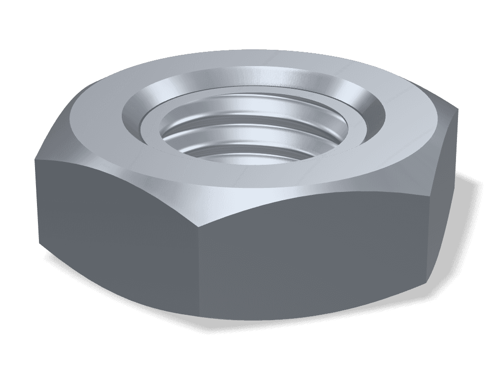 صامولة سداسية رفيعة – سن ناعم DIN 936 – Steel 6 (nut)، Plain