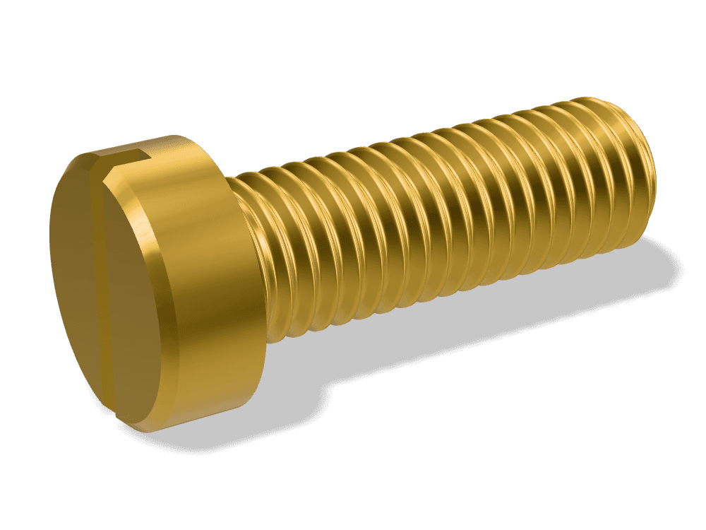 برغي رأس أسطواني بشق DIN 84 / ISO 1207 – Brass، Plain
