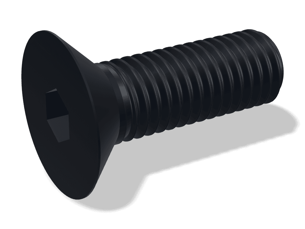 Hex Socket Countersunk Head Screw DIN 7991 / ISO 10642 – Steel 10.9, Black oxide