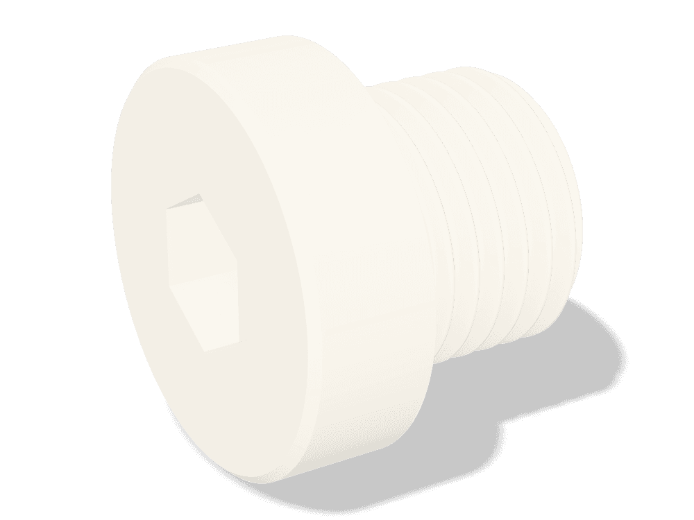 Hex Socket Screw Plug with Collar DIN 908 – Nylon PA 6.6, Plain – Image 1 of 2