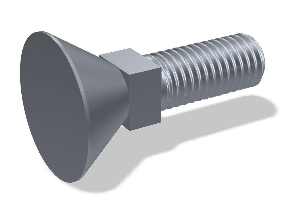 برغي رأس غاطس برقبة مربعة DIN 605 – Steel، Plain
