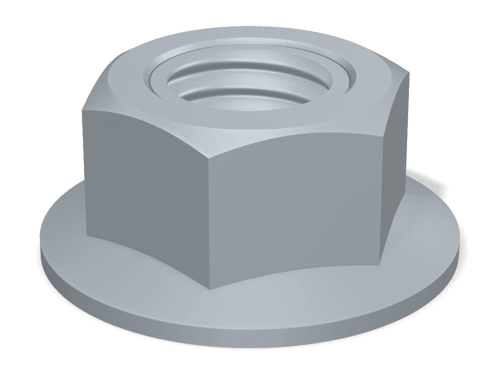 صامولة سداسية بشفة DIN 6923 – Steel 8 (nut)، Hot-dip galvanized