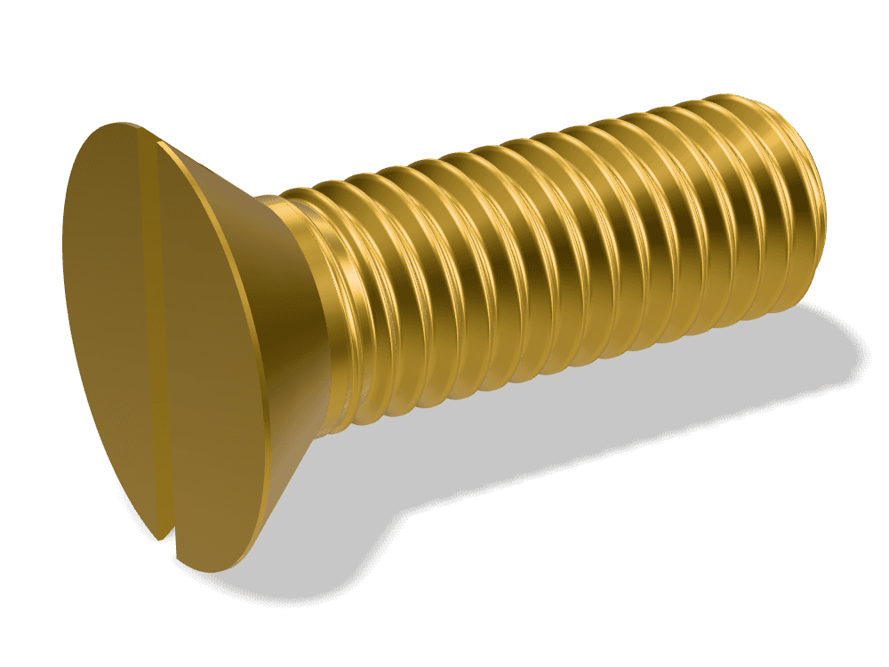 برغي رأس غاطس بشق DIN 963 / ISO 2009 – Brass، Plain