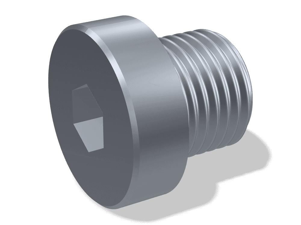 Hex Socket Screw Plug with Collar DIN 908 – Steel, Plain
