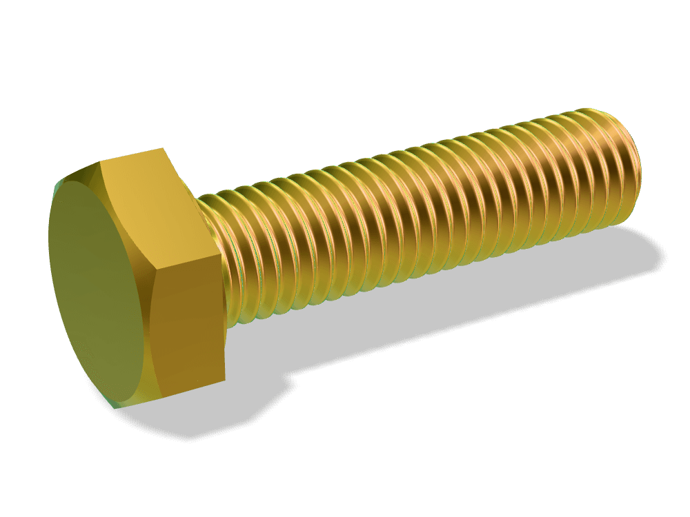 برغي سداسي الرأس سن كامل DIN 933 / ISO 4017 – Steel 12.9، Zinc plated yellow