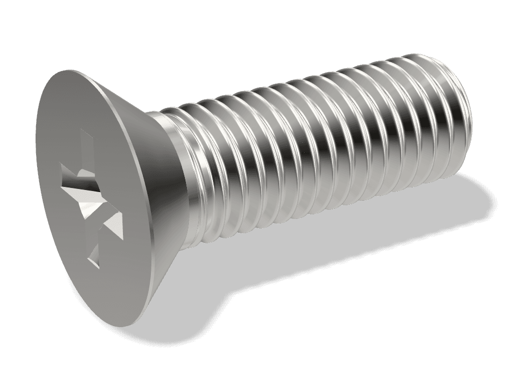 Cross Recessed Countersunk Head Screw DIN 965 / ISO 7046-1 – Stainless steel A2, Plain