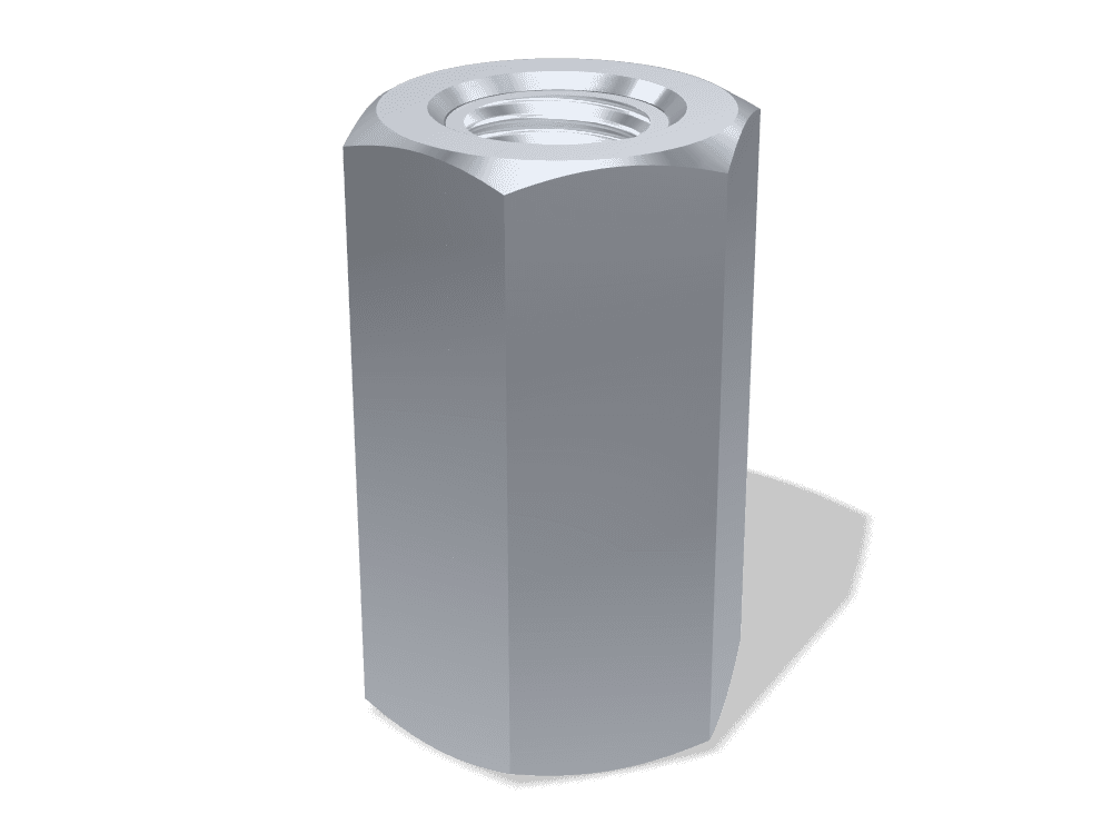 صامولة وصل سداسية طويلة DIN 6334 – Steel 8 (nut)، Zinc plated