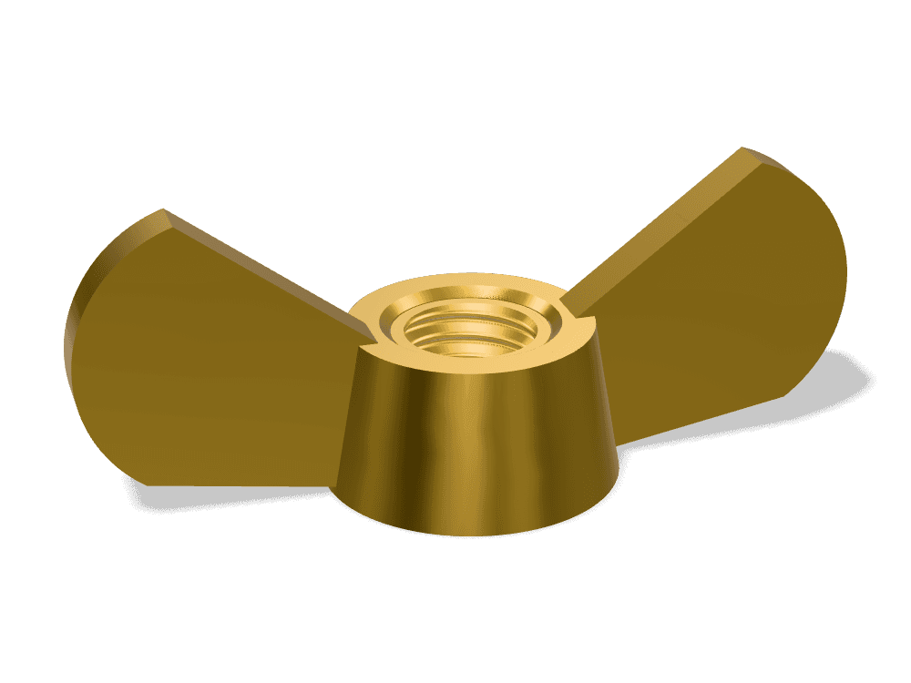 صامولة فراشة DIN 315 – Brass، Plain