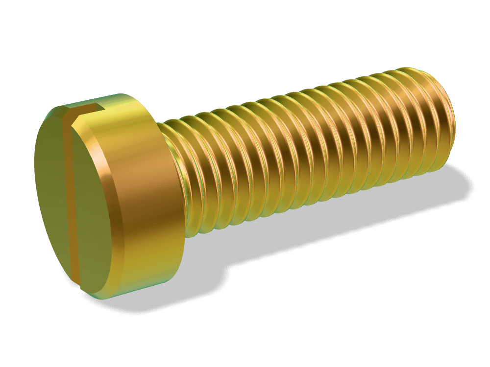 برغي رأس أسطواني بشق DIN 84 / ISO 1207 – Steel 4.8، Zinc plated yellow