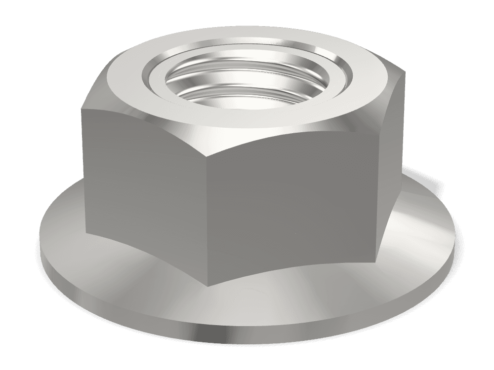 صامولة سداسية بشفة DIN 6923 – Stainless steel A4-70، Plain