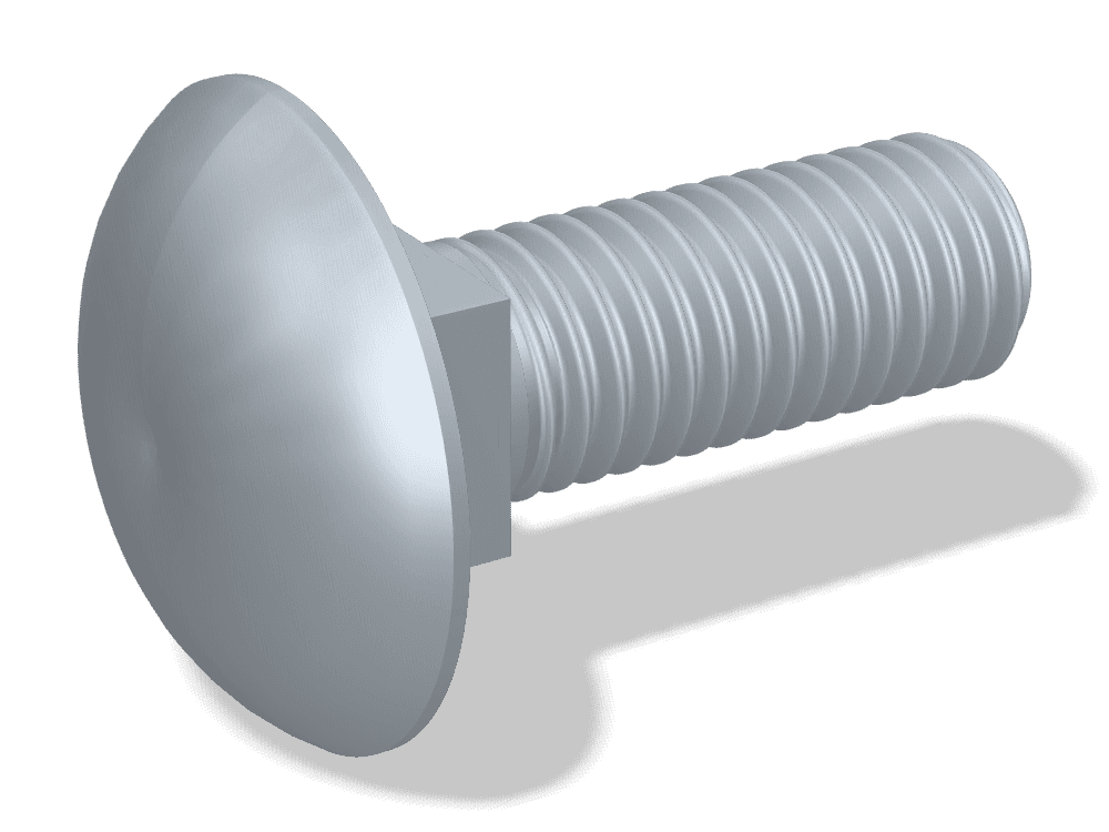 Mushroom Head Square Neck Bolt (Carriage Bolt) DIN 603 – Steel 8.8, Hot-dip galvanized
