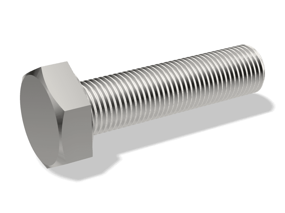 برغي سداسي الرأس سن كامل – سن ناعم DIN 961 / ISO 8676 – Stainless steel A2-70، Plain