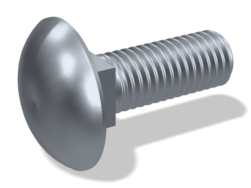 Mushroom Head Square Neck Bolt (Carriage Bolt) DIN 603 – Steel 4.6, Plain