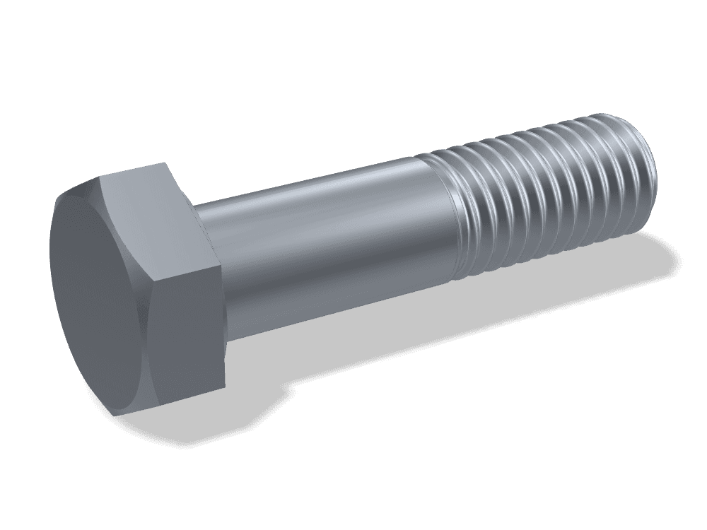 Hex Fit Bolt Long Thread DIN 609 – Steel 8.8, Plain