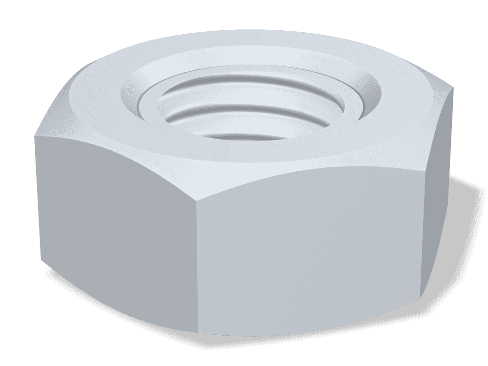 صامولة سداسية DIN 934 / ISO 4032 – Steel 10 (nut)، Zinc flake