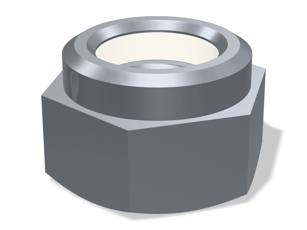 صامولة قفل بحلقة نايلون – عالية DIN 982 – Steel 10 (nut)، Plain