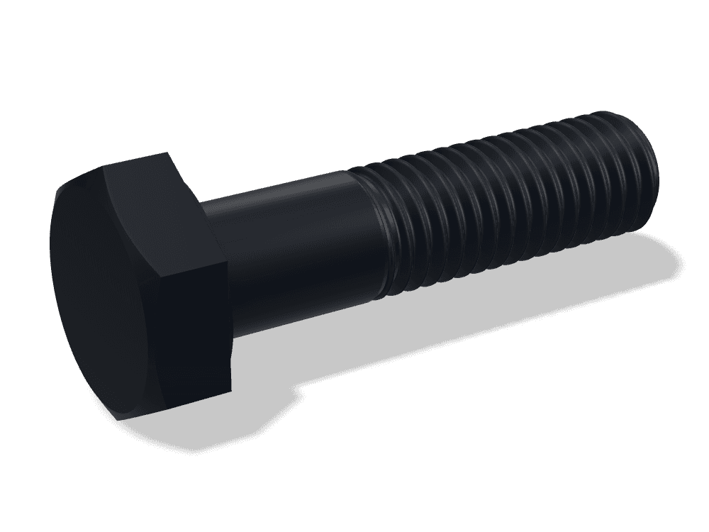 برغي سداسي الرأس نصف سن DIN 931 / ISO 4014 – Steel 10.9، Zinc plated black