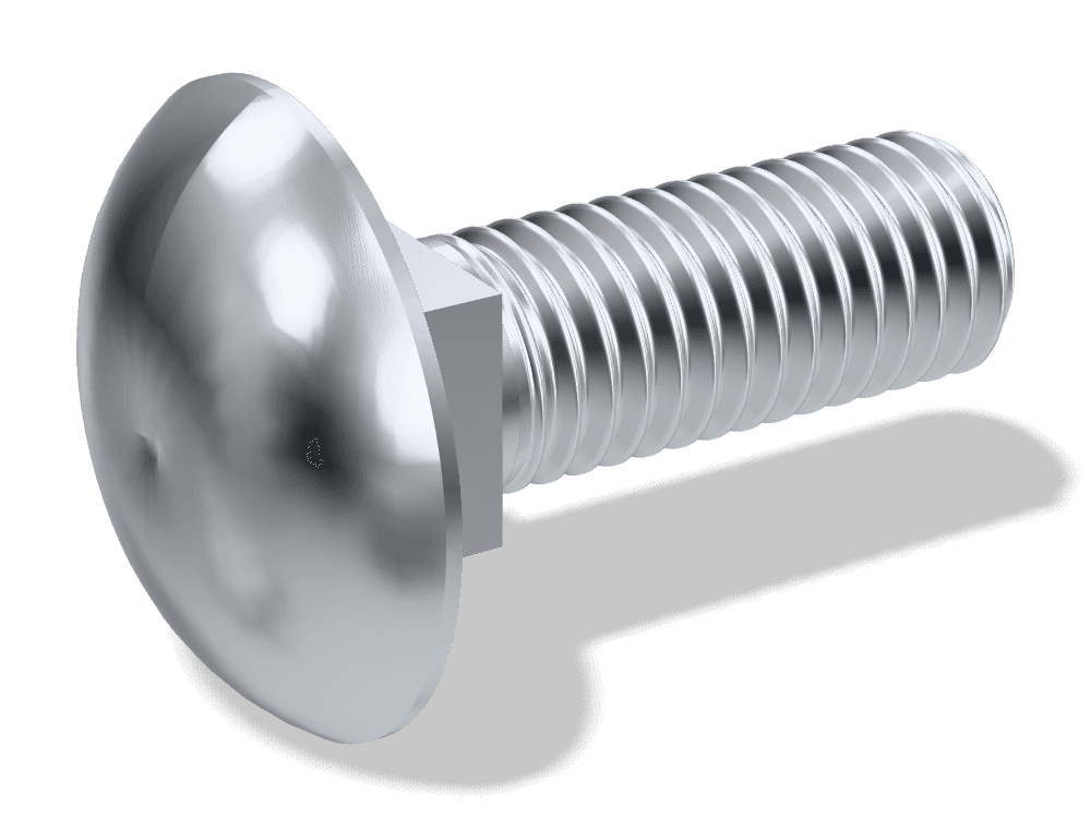 Mushroom Head Square Neck Bolt (Carriage Bolt) DIN 603 – Steel 8.8, Zinc plated